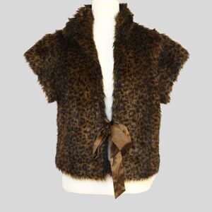 CALVIN KLEIN Women’s Animal Print Faux Fur Vest Size M